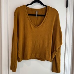 Anthropologie‎ V-Neck Long Sleeve Knit Top Relaxed Fit Pullover XS